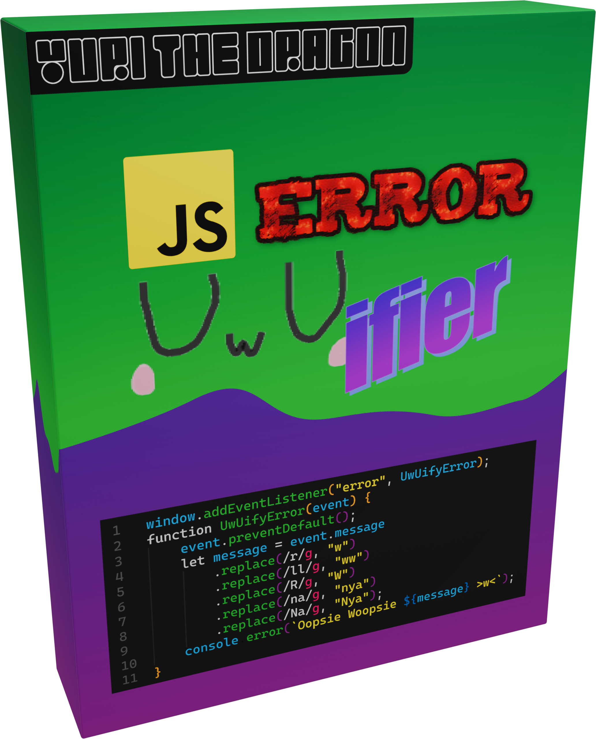 A render of the Boxed copy of JS Error UwUifier (that does not exist)